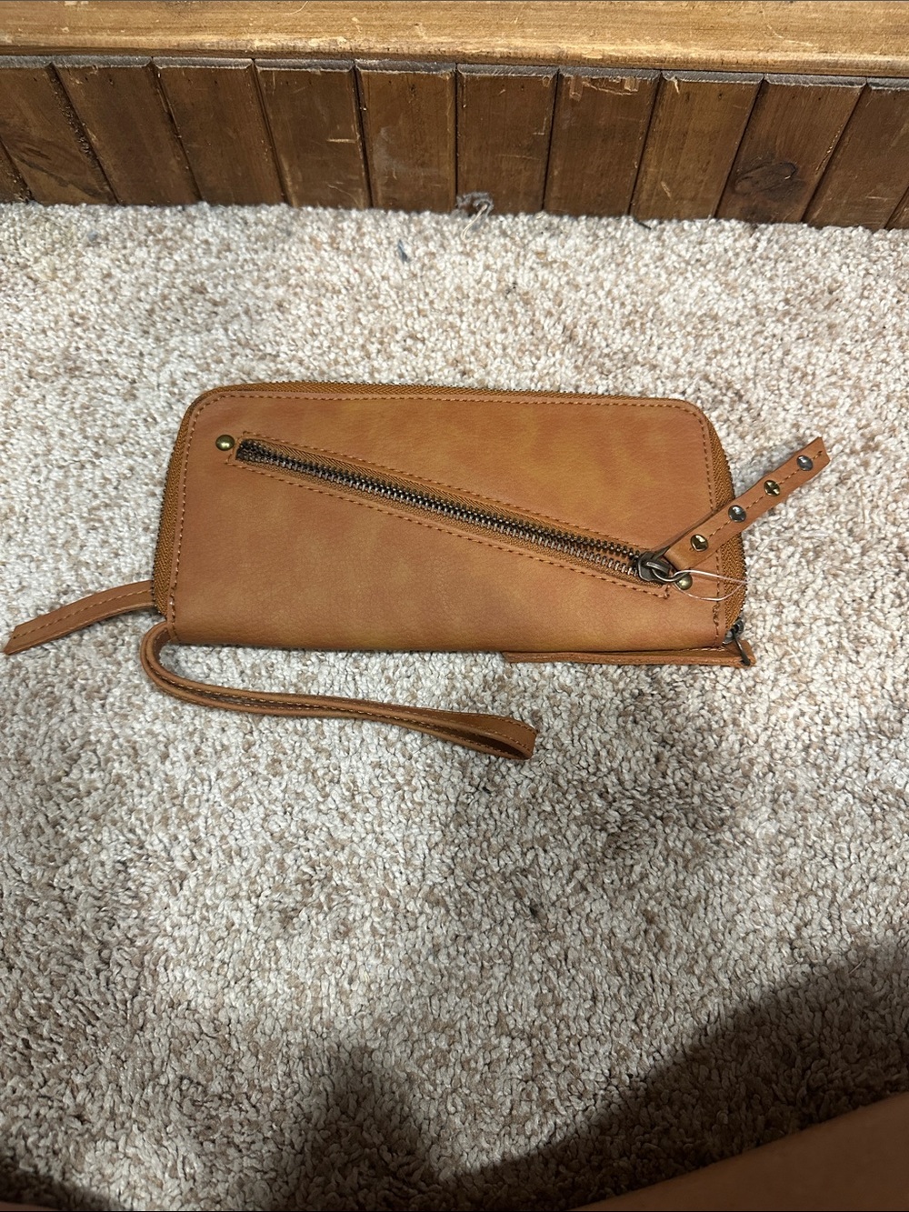 Free people Leather Wristlet Wallet in Tan